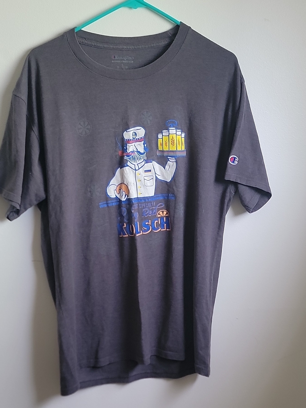 Champion Black Short-Sleeve Graphic Crewneck Tee